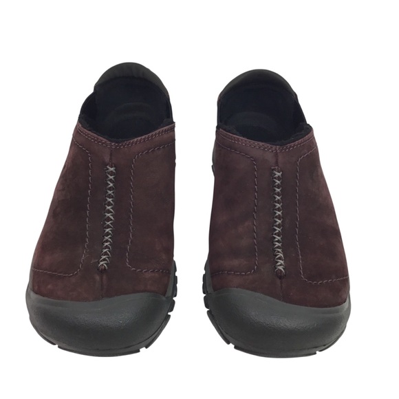 Keen Kaci Nubuck Leather Slip On Insulated Shoes Womens 7 Burgundy - Picture 2 of 10